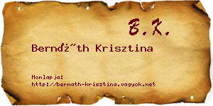 Bernáth Krisztina névjegykártya