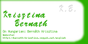 krisztina bernath business card